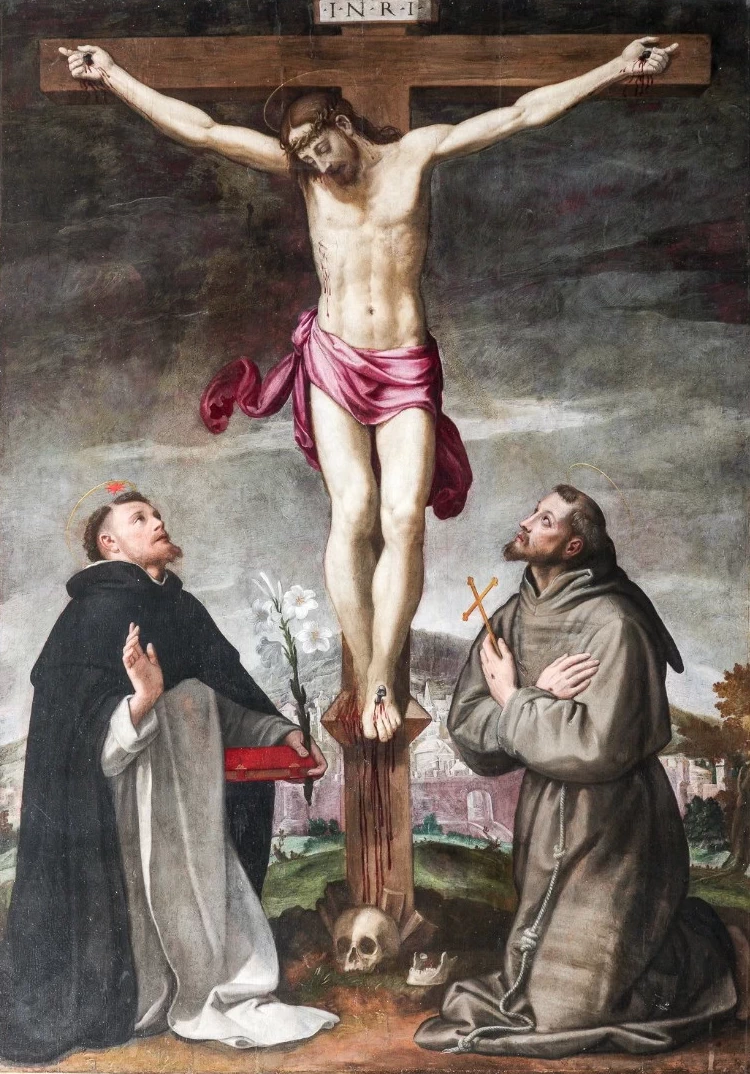 Gesù Cristo crocifisso con santi